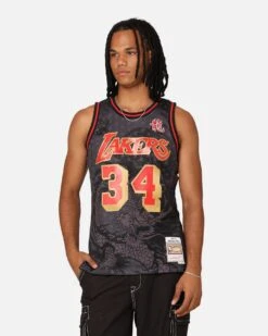 Mitchell & Ness Los Angeles Lakers Shaquille O'Neal '96-97 Year Of The Dragon Swingman Jersey Black/Red