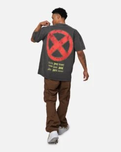 Marvel X-Men The X-Men Heavyweight Vintage T-Shirt Washed Black -Culture Kings 02048821 YW607 mens 00030