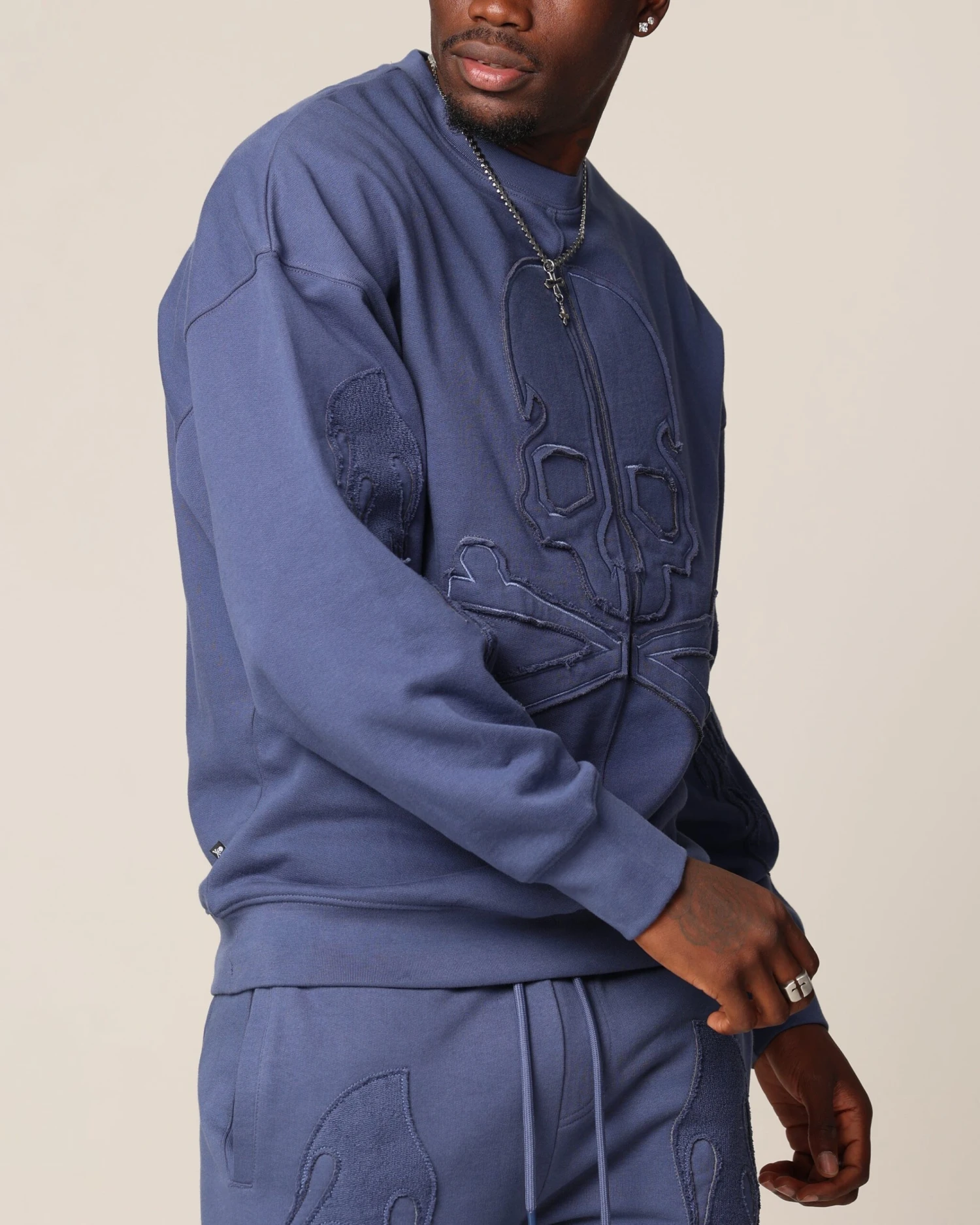 Saint Morta Hellfire Boxy Crewneck Petrol Blue 8 Saint Morta Hellfire Boxy Crewneck Petrol Blue - Image 6