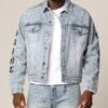 Saint Morta Rip Gothic Cutoff Denim Jacket Superwash Blue -Culture Kings 02049114 YS538 mens 0000010