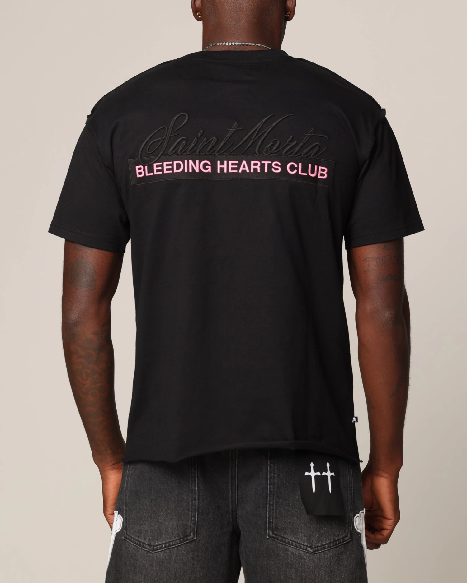 Saint Morta Bleeding Hearts Club Cut T-Shirt Black 3 Saint Morta Bleeding Hearts Club Cut T-Shirt Black