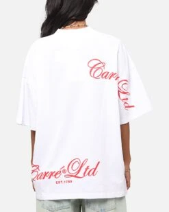 Carre Side Script Oversized T-Shirt White/Red