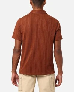 XXIII Herringbone Cable Polo Shirt Brown -Culture Kings 02049245 YX300 mens 0030