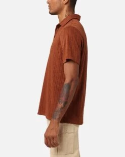 XXIII Herringbone Cable Polo Shirt Brown -Culture Kings 02049245 YX300 mens 0050