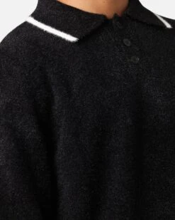 XXIII Fluffy Long Sleeve Polo Shirt Black -Culture Kings 02049262 YB001 mens 0060