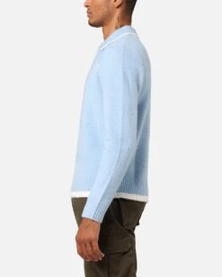 XXIII Fluffy Long Sleeve Polo Shirt Blue -Culture Kings 02049262 YX001 mens 0050 d1756518 2e6a 4782 b19a a6fc033821b6