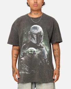 Star Wars The Mandalorian Heavyweight T-Shirt Black Wash