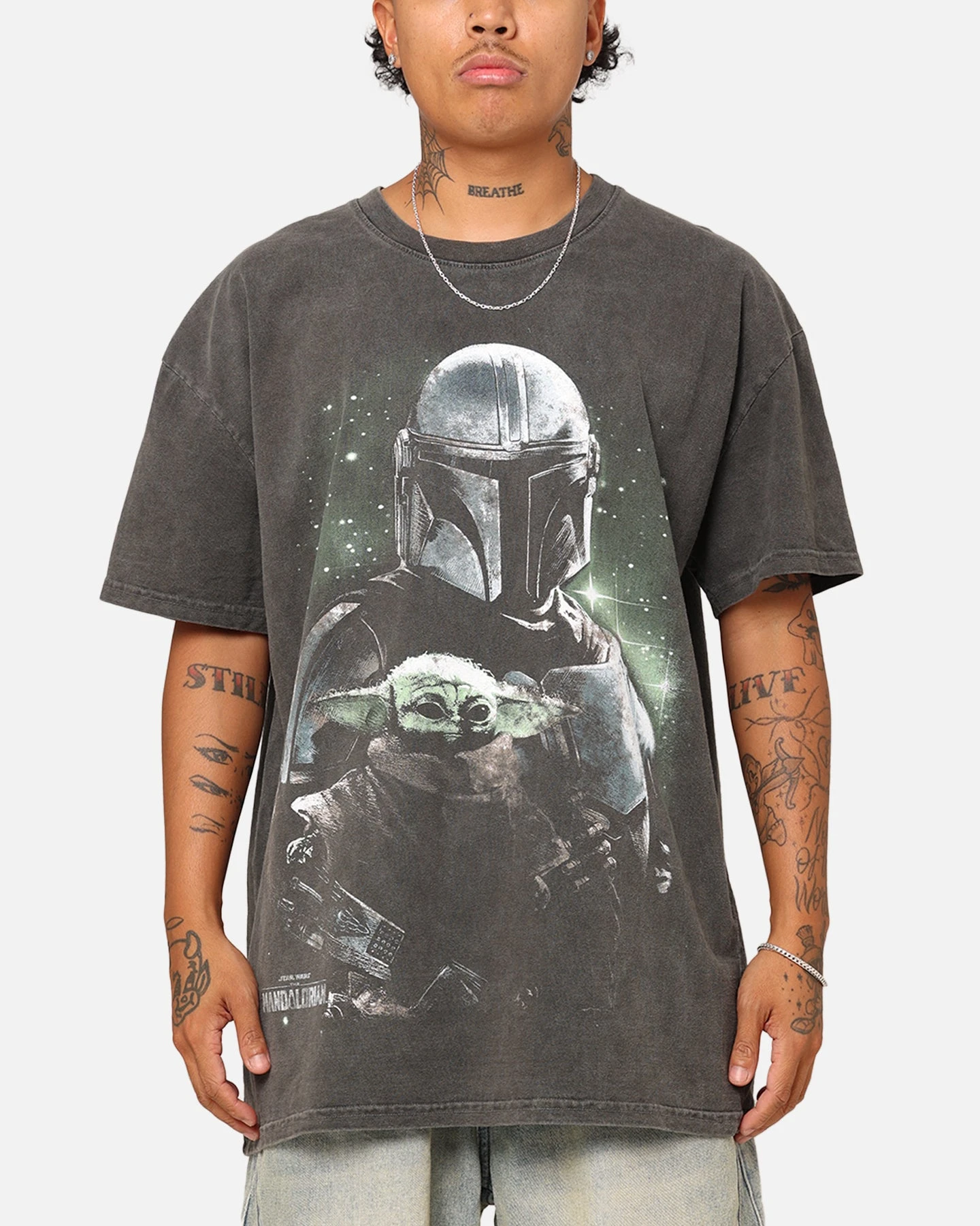 Star Wars The Mandalorian Heavyweight T-Shirt Black Wash 3 Star Wars The Mandalorian Heavyweight T-Shirt Black Wash