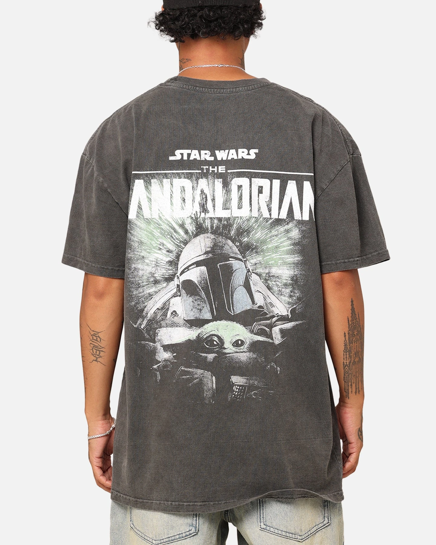 Star Wars The Mandalorian Heavyweight T-Shirt Black Wash 6 Star Wars The Mandalorian Heavyweight T-Shirt Black Wash - Image 4