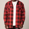 Saint Morta Icon Flannel Shirt Red/Black -Culture Kings 02049979 YR010 mens 0000010