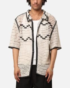 XXIII Western Crochet Button Up Shirt Cream/Black