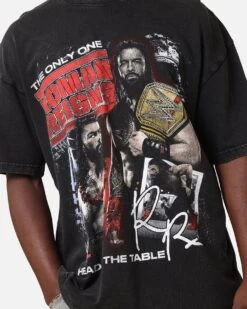 Culture Kings X WWE Roman Reigns Vintage T-Shirt Black Acidwash -Culture Kings 02050290 YB017 mens 00080