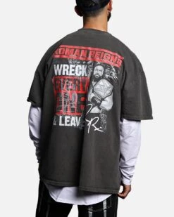 Culture Kings X WWE Roman Reigns Vintage T-Shirt Black Wash -Culture Kings 02050290 YB295 mens 0020