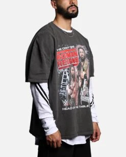 Culture Kings X WWE Roman Reigns Vintage T-Shirt Black Wash -Culture Kings 02050290 YB295 mens 0080
