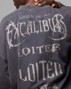 Loiter Excalibur Distressed T-Shirt Washed Black -Culture Kings 02050295 YW607 mens 070 2b7def3b c7f9 4d40 a696 ee278faa2554