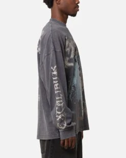 Loiter Excalibur Long Sleeve T-Shirt Washed Black -Culture Kings 02050300 YW607 mens 00050