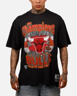 Mitchell & Ness Chicago Bulls Explode Champions T-Shirt Overdyed Black