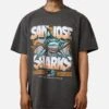 Culture Kings San Jose Sharks Shark Attack Heavyweight T-Shirt Black Wash -Culture Kings 02050409 YB295 mens 0010