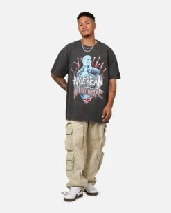 Culture Kings X WWE Cody Rhodes Heavyweight T-Shirt Black Wash -Culture Kings 02050410 YB295 mens 0030