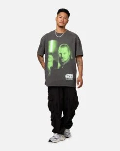 Star Wars Qui Gon Jinn Heavyweight T-Shirt Black Wash -Culture Kings 02050479 YB295 mens 0030