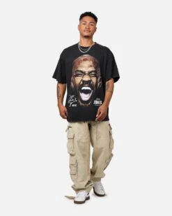 UFC By Goat Crew Jon Jones Big Face T-Shirt Black Acidwash -Culture Kings 02050506 YB017 mens 0030