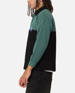 Carre Block Rugby Polo Shirt Green/Black -Culture Kings 02050588 YG604 mens 000050
