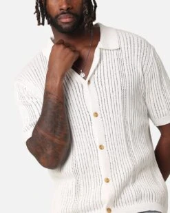 XXIII Elliot Knit Button Up Shirt White -Culture Kings 02050618 YW100 mens 00060