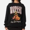Morgan Wallen Long Live Cowgirls Crew Long Sleeve T-Shirt Washed Black -Culture Kings 02050667 YW607 womens 00010