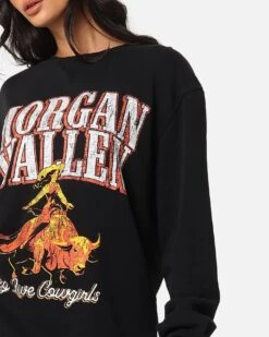 Morgan Wallen Long Live Cowgirls Crew Long Sleeve T-Shirt Washed Black 15 Morgan Wallen Long Live Cowgirls Crew Long Sleeve T-Shirt Washed Black -Culture Kings 02050667 YW607 womens 00070