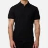 Saint Morta Waffle Polo Shirt Black -Culture Kings 02050668 YB001 mens 00010
