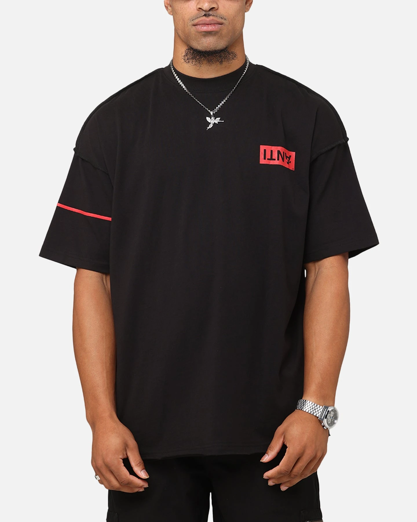 The Anti Order Azero Non Seam Oversized T-Shirt Black/Red 4 The Anti Order Azero Non Seam Oversized T-Shirt Black/Red - Image 2