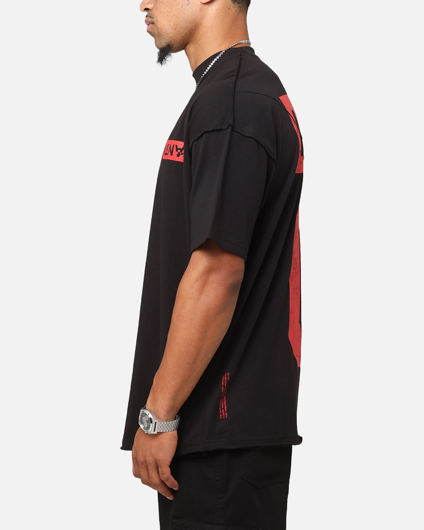 The Anti Order Azero Non Seam Oversized T-Shirt Black/Red 8 The Anti Order Azero Non Seam Oversized T-Shirt Black/Red - Image 6