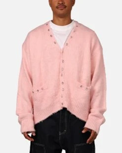 MNML Sky Jewelled Cardigan Sweater Pink
