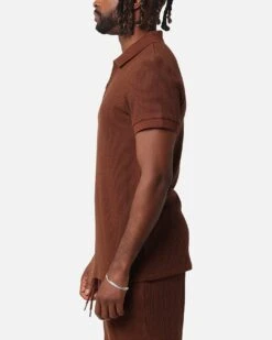 XXIII Ethan Quarter Zip Polo Shirt Brown -Culture Kings 02050813 YX300 mens 00040
