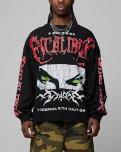 Loiter Trespass Long Sleeve T-Shirt Vintage Black