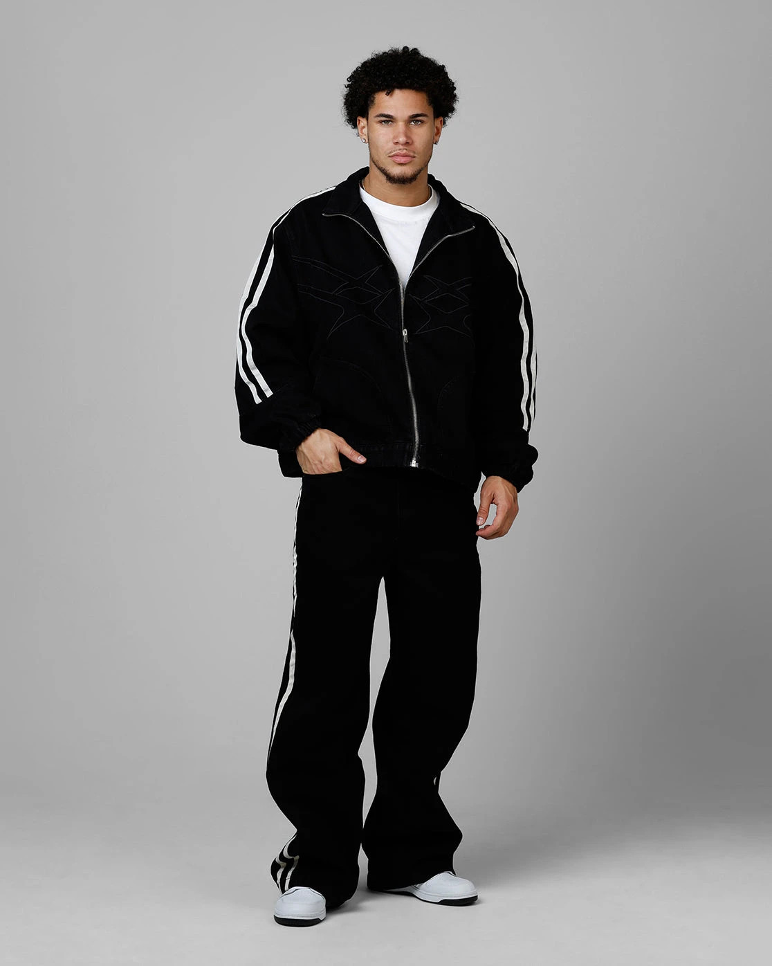 Loiter Track Star Denim Jacket Black 5 Loiter Track Star Denim Jacket Black - Image 3