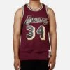 Mitchell & Ness Los Angeles Lakers Shaquille O'Neal 1996 Swingman Jersey Burgundy