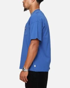 Carre Floral Pocket Oversized T-Shirt Blue 12 Carre Floral Pocket Oversized T-Shirt Blue -Culture Kings 02051218 YX001 mens 00050