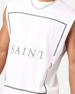 Saint Morta Division Oversized Muscle T-Shirt White/Black -Culture Kings 02051223 YW110 mens 00060