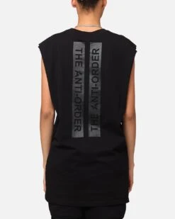 The Anti Order A Logo Merch Oversized Muscle T-Shirt Black/Black