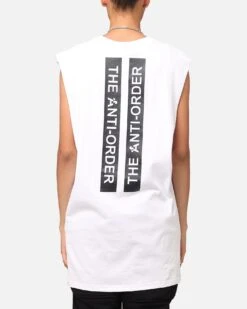 The Anti Order A Logo Merch Oversized Muscle T-Shirt White/Black