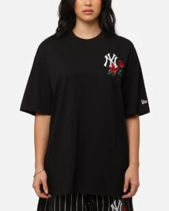 New Era New York Yankees Rose Oversized T-Shirt Black