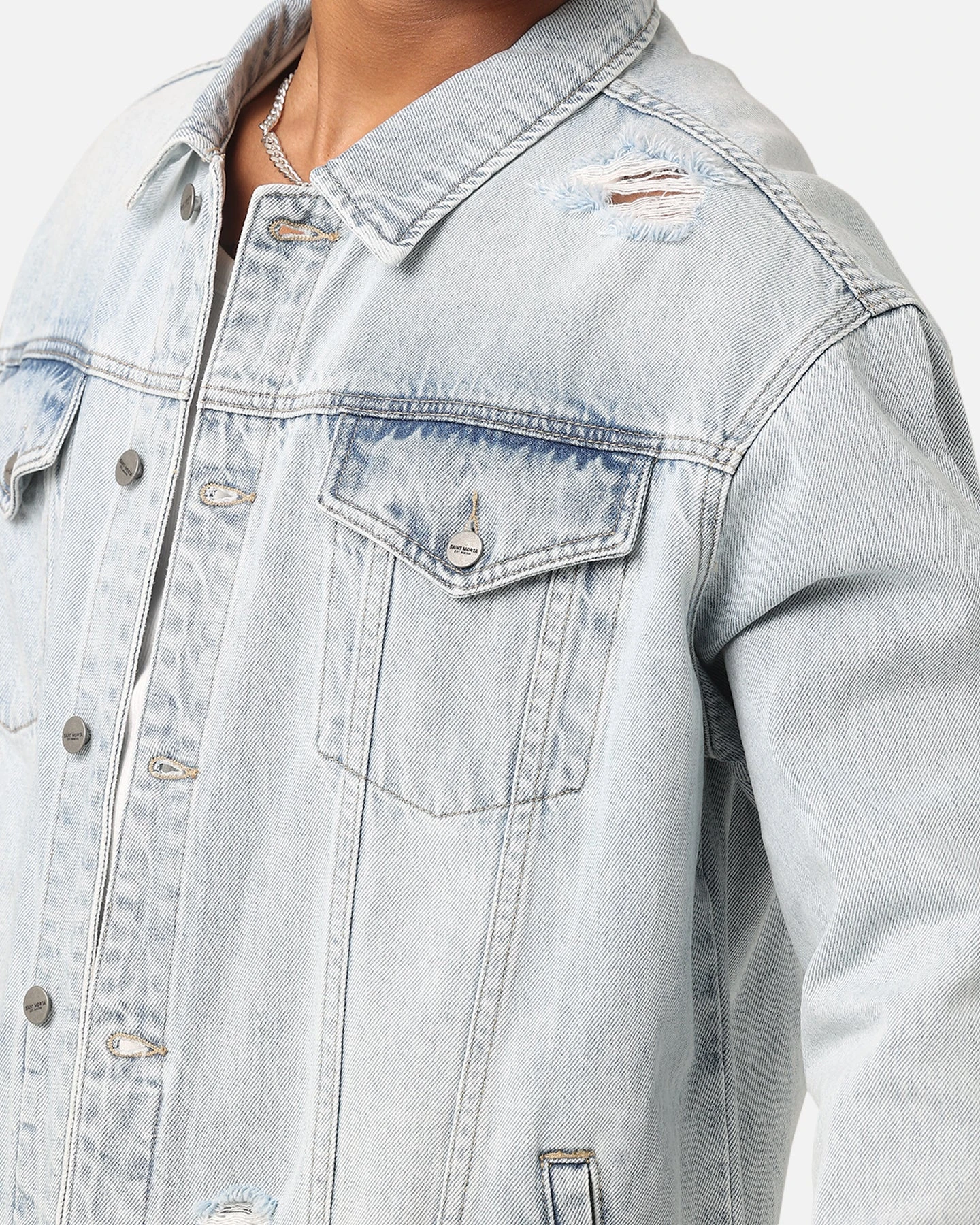 Saint Morta Denim Trucker Jacket Light Blue Denim 9 Saint Morta Denim Trucker Jacket Light Blue Denim - Image 7