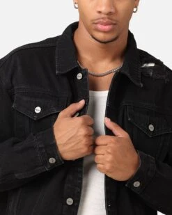 Saint Morta Denim Trucker Jacket Washed Black -Culture Kings 02051307 YW607 mens 00070