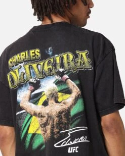 UFC By Culture Kings Charles Oliveira Signature Vintage T-Shirt Black Acidwash -Culture Kings 02051309 YB017 mens 00070