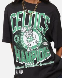 Mitchell & Ness Boston Celtics Champions 'Luck Of The Irish' T-Shirt Faded Black -Culture Kings 02051326 YB554 womens 00060
