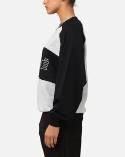 Carre Panel Raglan Crewneck Black/Grey Marle 12 Carre Panel Raglan Crewneck Black/Grey Marle -Culture Kings 02051348 YB777 womens 00050