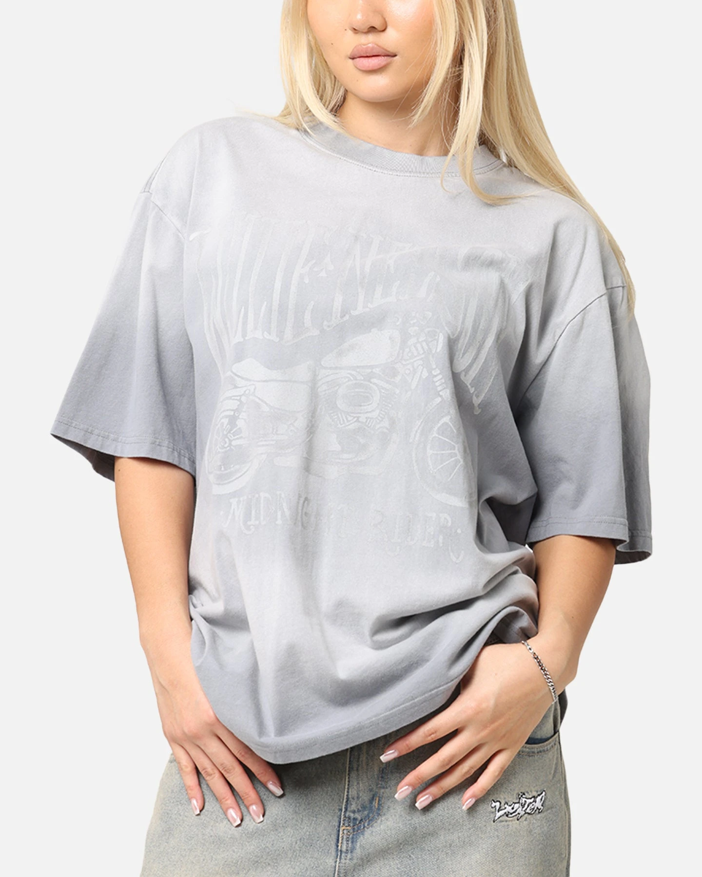 Willie Nelson Bike T-Shirt Washed Grey 3 Willie Nelson Bike T-Shirt Washed Grey