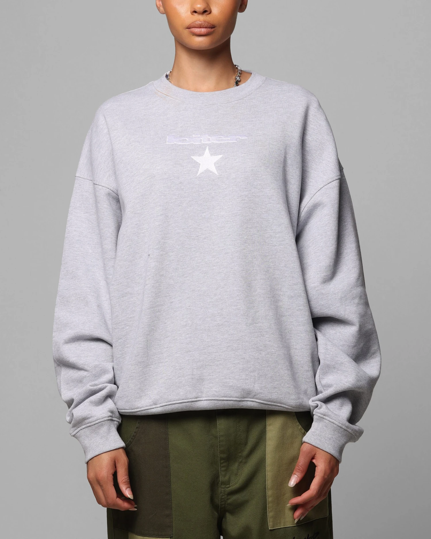 Loiter Premium Essentials Crewneck Grey Marle 4 Loiter Premium Essentials Crewneck Grey Marle - Image 2