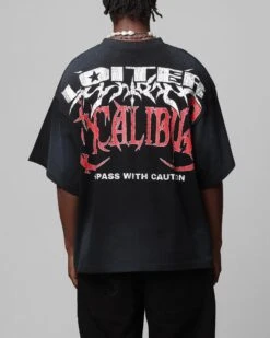 Loiter Trespass Vintage T-Shirt Washed Black -Culture Kings 02051461 YW607 mens 00020